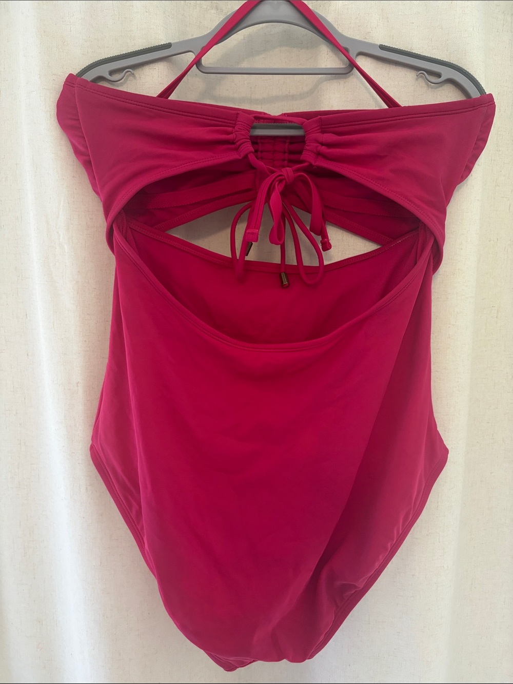 Tube top One-Piece Swimsuit - Raspberry Pink - Picture 2 of 2